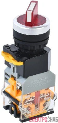 Переключатель D8-11XD2 на 2 полож. 1НО+1НЗ с подсвет. красн. KARAT IEK BSW30-11XD2-3-14-2-K04