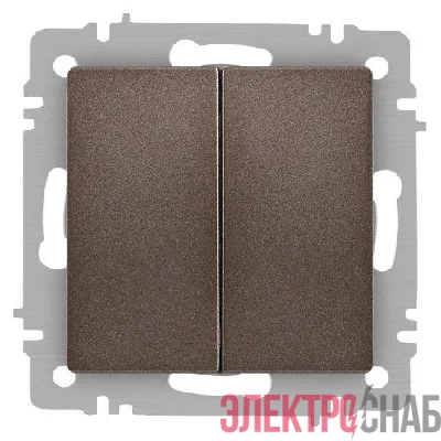 Переключатель 2-кл. СП Accent 6-107-08 10А IP20 250В AL/CU бронза Intro Б0063570
