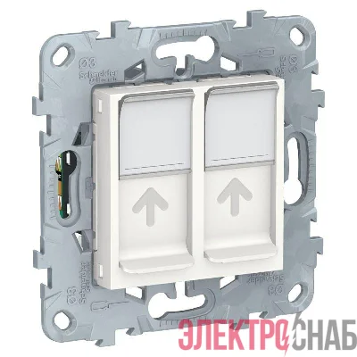 Механизм розетки компьютерная UNICA NEW RJ45 двойная кат.5е UTP бел. SchE NU542018