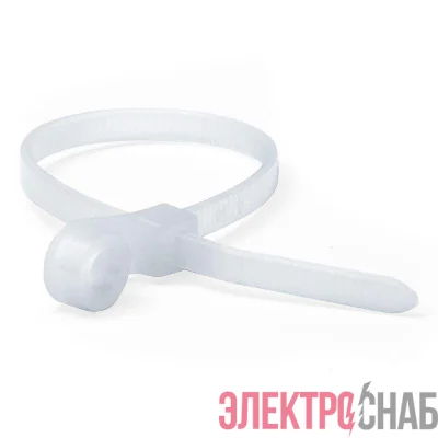 Хомут кабельный 4.8х200 полиамид бел. с монтаж. отв. (уп.100шт) DKC 252200SR-S