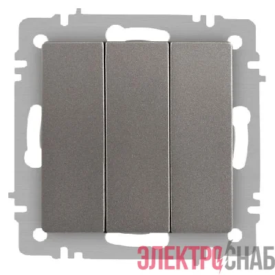 Выключатель 3-кл. СП Accent 6-106-09 10А IP20 250В AL/CU титан Intro Б0063549