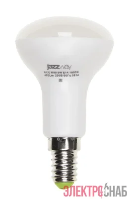 Лампа светодиодная PLED-ECO 5Вт R50 рефлектор матовая 4000К нейтр. бел. E14 400лм 230В 50Гц JazzWay 1037046A