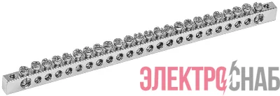 Шина PEN "земля-ноль" 6х9мм 24/2 Ni (24групп/крепеж по краям) IEK YNN11-24-100-N