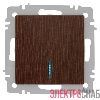 Выключатель 1-кл. СП Accent 6-102-10 10А IP20 250В с подсветкой AL/CU венге Intro Б0063449