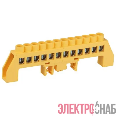 Шина PE земля в комбинированном изоляторе на DIN-рейку ШНИ-8х12-12-Д желт. NO-224-118 Эра Б0062978