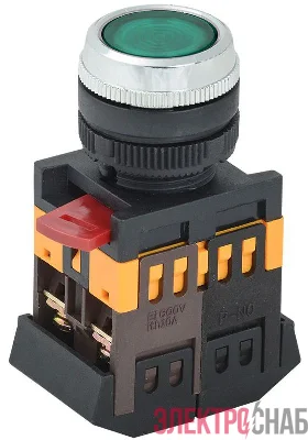 Кнопка ABLFS-22 d22мм 1НО+1НЗ 240В неон зел. GENERICA BBT30-ABLFS-K06