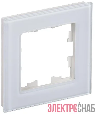 Рамка 1-м BRITE РУ-1-2-БрБ стекло бел. IEK BR-M12-G-K01