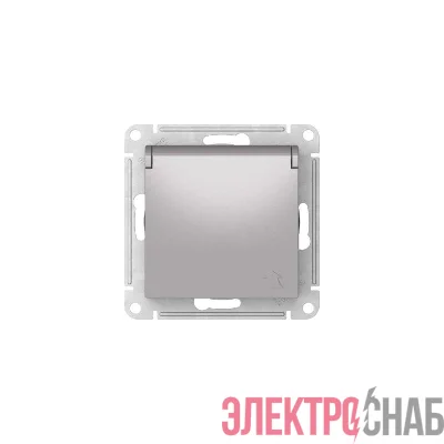 Розетка AtlasDesign 16А IP20 с заземл. защ. шторки с крышкой быстрозажим. клем. механизм алюм. SE ATN000346S