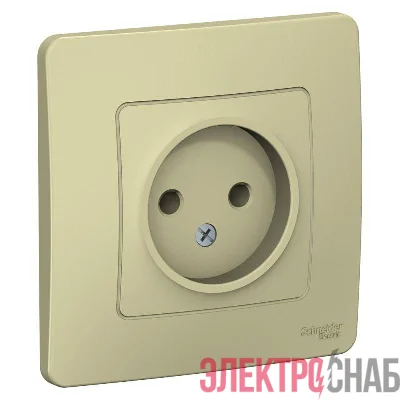 Розетка 1-м СП Blanca 16А IP20 250В без заземл. без защ. шторок беж. SE BLNRS000017