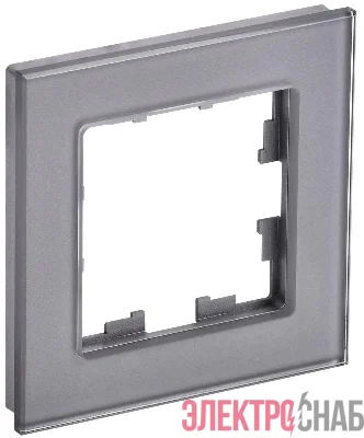 Рамка 1-м BRITE РУ-1-2-БрСе стекло сер. IEK BR-M12-G-K03