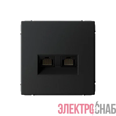 Розетка компьютерная 2-м ArtGallery 2хRJ45 кат.6A механизм карбон SE GAL001088