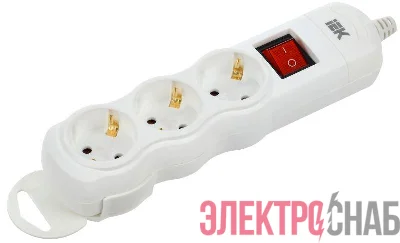 Колодка удлинителя 3-мест. с заземл. с выкл. РПр03В IEK WYP10-D-KP-16-03-ZKS-K01
