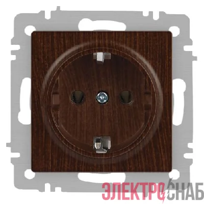 Розетка 1-м СП Accent 6-202-10 16А IP20 250В 2P+E Schuko венге Intro Б0063703