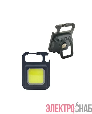 Фонарь-брелок аккумуляторный походный кемпинг 6Вт COB LED Li-po 502030 200мА.ч USB-шнур type C корпус ABS-пластик алюм. открывалка магнит на корпусе карабин регулируемая подставка КОСМОС KOC207Lit