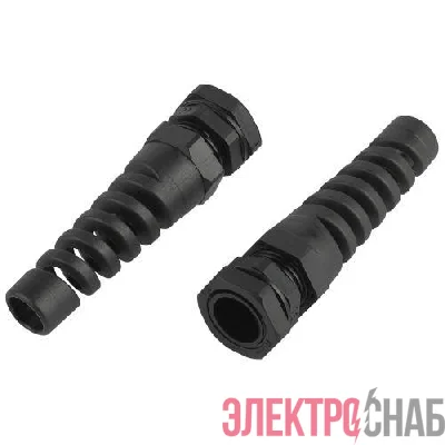 Ввод кабельный (сальник) PGR 11 d5-10мм (d отверст. 18.6мм) IP54 с гибким отводом (уп.10шт) Эра Б0065198