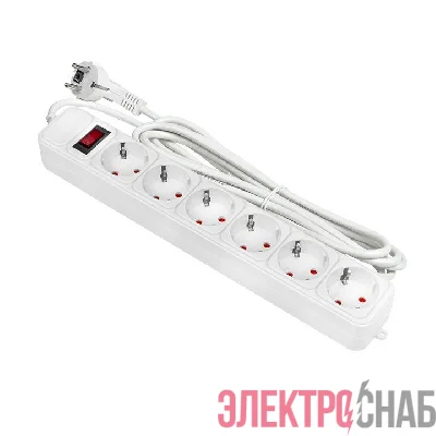 Удлинитель с сетевым фильтром 6х3м с заземл. 16А IP20 Блокбастер XL 3.2кВт ПВС 3х1 с выкл. PROxima EKF UFA16-310-6-03