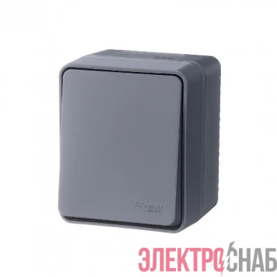 Переключатель проходной 1-кл. ОП AtlasDesign Profi54 IP54 10AX антрацит SE ATN544061