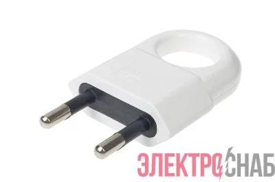 Вилка пластиковая прямая (евровилка CEE 7/16) б/з с кольцом 10А 250В IP20 бел. Duwi 30474 6