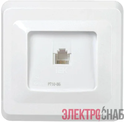 Розетка телефонная 1-м СП Вега РТ10-ВБ RJ11 бел. IEK ETV10-K01-DM