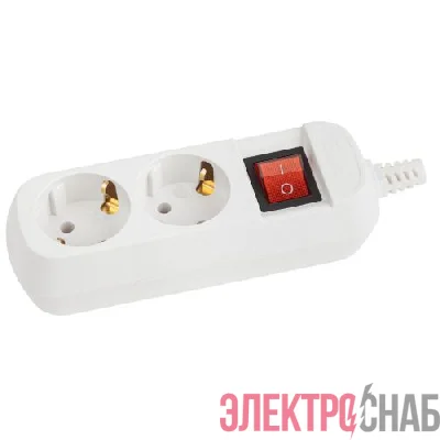 Колодка 2-м KX-2es с заземл. с выкл. бел. Эра Б0071871