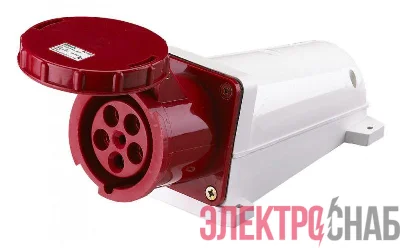 Розетка стационарная ОП 135 РС-102 63А 3P+PE+N 380В IP67 DEKraft 26035DEK