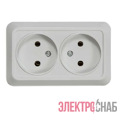 Розетка 2-м ОП Bolleto 7102 16А IP20 бел. ASD / IN HOME 4680005959822