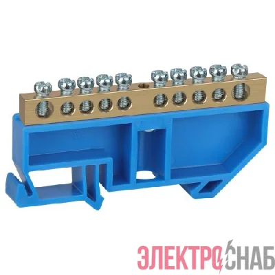 Шина N "ноль" на DIN-изол. ШНИ-6х9-10-Д NO-222-46 син. ЭРА Б0033427