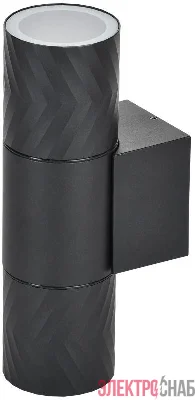Светильник 5108 2хGU10 IP65 уличный настенный черн. IEK LT-UBU0-5108-GU10-2-K02