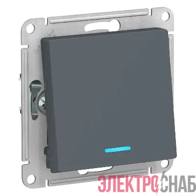 Механизм переключателя проходного 1-кл. СП AtlasDesign 10А IP20 (сх. 6а) 10AX с подсветкой грифель SchE ATN000763