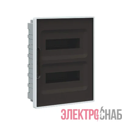 Щиток 24 мод встраиваемый для полых стен FRAME с тонированной дверцей с 4 шинами PEN (2шт на 8 отв. и 2шт на 6 отв.) бел. DKC F24B3WD
