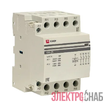 Контактор модульный КМ 25А 4NC (3 мод.) PROxima EKF km-3-25-04