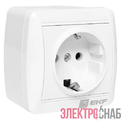 Розетка 1-м ОП Владивосток 16А IP44 с заземл. EKF EQR16-029-30-54