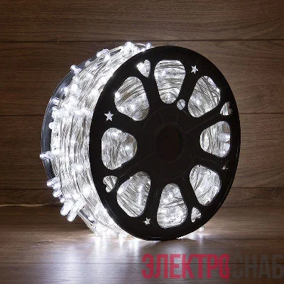 Гирлянда светодиодная "LED ClipLight" шаг 15см 665LED бел. 80Вт 12В IP65 провод ПВХ прозр. (уп.100м) Neon-Night 325-155