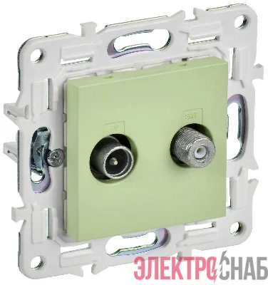 Розетка двойная TV+SAT SKANDY SK-A13G мятный IEK SK-AF20-O-K06