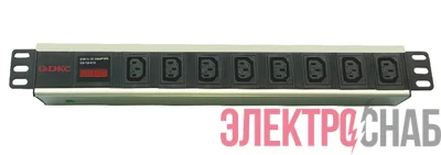 Блок розеток 8-м 10А IEC 60320 C13 для 19дюйм шкафов амперметр DKC R519IEC8AMC14