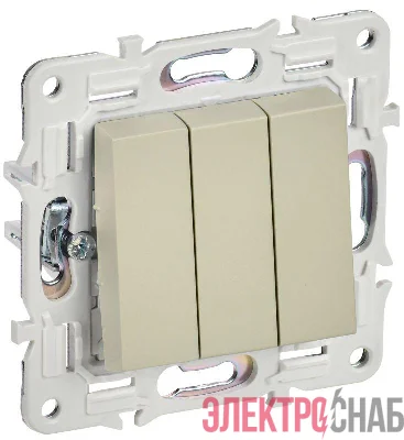 Выключатель 3-кл. SKANDY 10А SK-V11B беж. IEK SK-V30-0-10-K10
