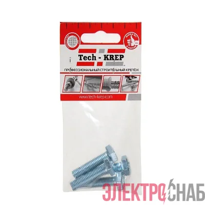 Болт М8х30 с шестигранной головкой цинк. DIN 933 (уп.4шт) пакет Tech-Krep 102970