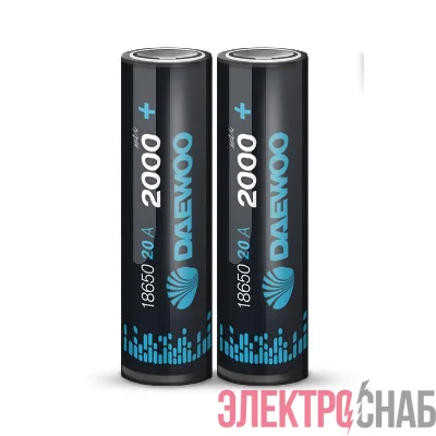 Аккумулятор 18650 3.7В Li-Ion 2000мА.ч 20А Box-2 (уп.2шт) DAEWOO 5043374