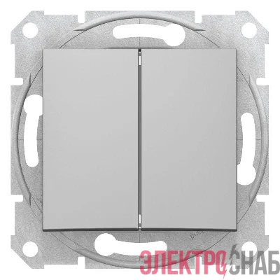 Механизм выключателя 2-кл. СП Sedna 10А IP20 алюм. SchE SDN0300160