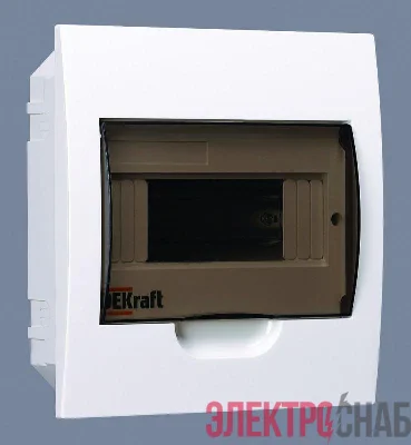 Корпус встраиваемый ЩРВ-П-8 22х20х9 8мод. IP41 пластик. DEKraft 31003DEK