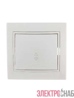 Переключатель проходной 1-кл. СП Mira 10А IP20 с бел.вставкой бел. LEZARD 701-0202-105