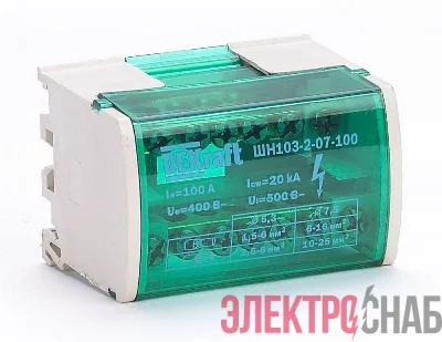 Кросс-модуль ШН-103 на DIN-рейку 2х7 групп 100А DEKraft 32015DEK