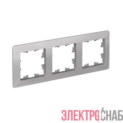 Рамка 3-м AtlasDesign Air алюм./дым. черн. SE ATN220303