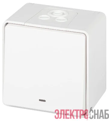 Выключатель Эксперт 11-1502-01 с подсветкой IP55 10АХ-250В ОУ бел. Эра Б0063305