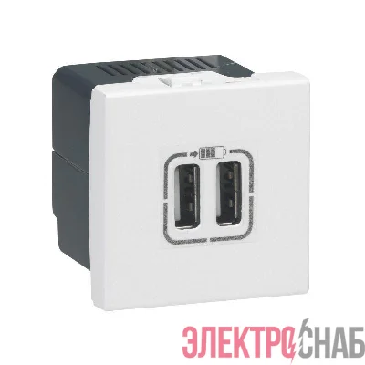 Розетка USB Mosaic 2мод. для зарядки бел. Leg 077594
