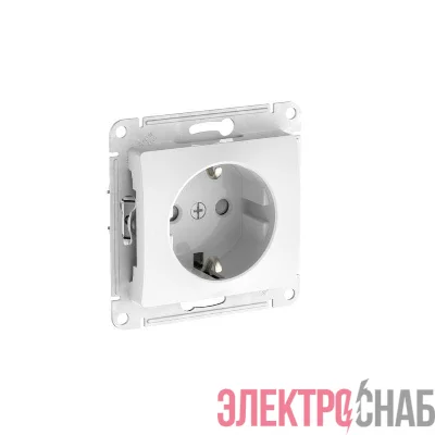 Розетка Glossa 16А с заземл. защ. шторки быстрозажим. клем. механизм бел. SE GSL000145S