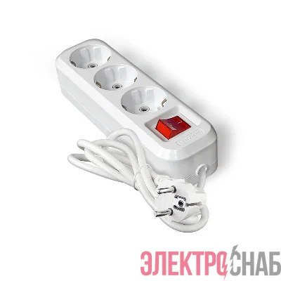 Удлинитель 3х3м с заземл. IP20 S-303А ПВС 3х1.5 с выкл. Universal 1726