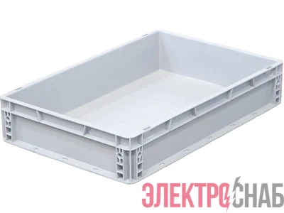 Ящик п/э 600х400х120 сплошной, усиленное дно, цв. серый SPK 6011 SPK 6011