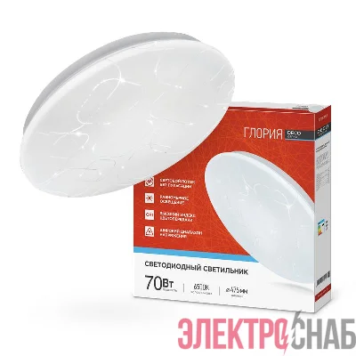 Светильник светодиодный DECO ГЛОРИЯ 70Вт 6500К 6300лм 230В 483х67мм IN HOME 4690612052472