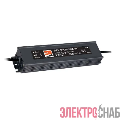 Блок питания для светодиодной ленты 100Вт 8.3А 12В IP67 BSPS влагозащ. метал. JazzWay 3329280A